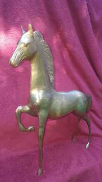 Duży mosiężny koń figurka 47cm