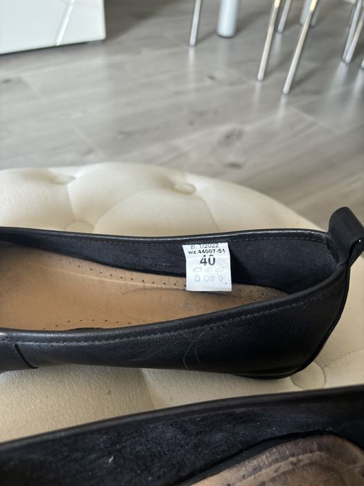 Baleriny skórzane czarne WOJAS rozm. 40