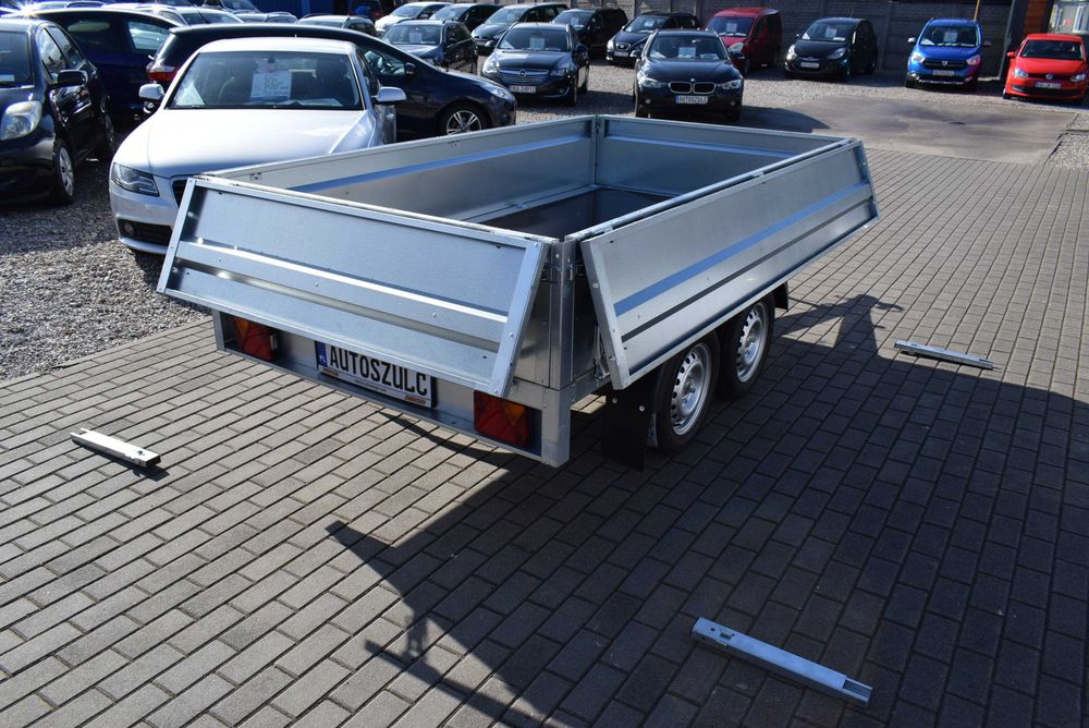 Przyczepa Neptun 263x145x40 + Drugie Burty, Dwuosiowa Platforma, Kat.B