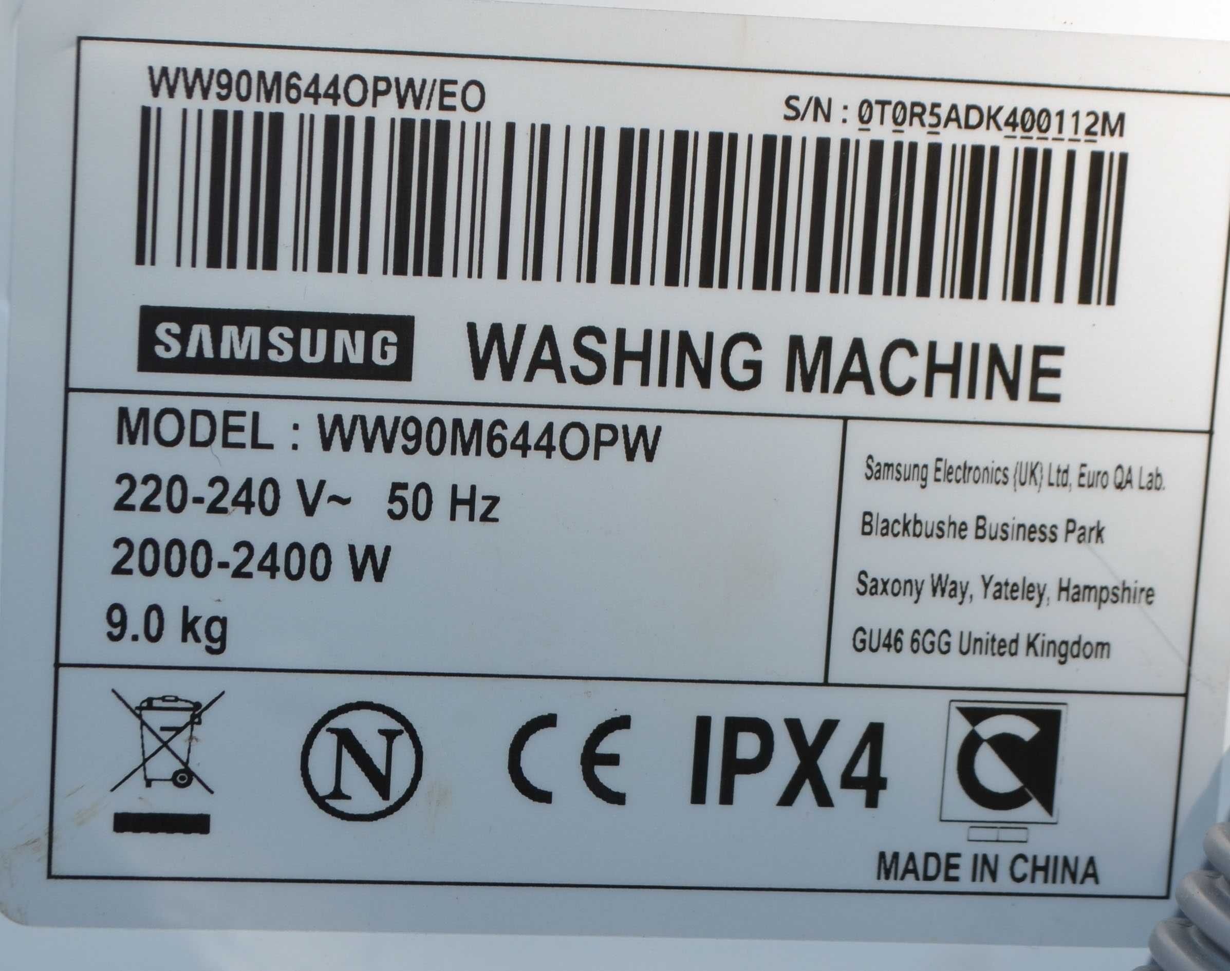 Pralka Samsung WW90M6440PW 9kg. 1400obr. QUICK Drive Ecobubble