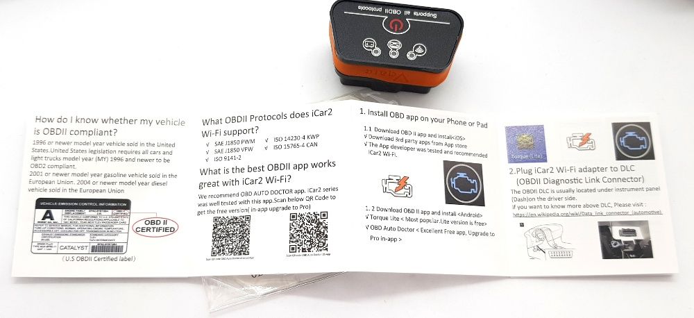 2020г. Aвто сканер Vgate iCar2 v1.5 Wi-Fi айфон OBD 2 ELM327