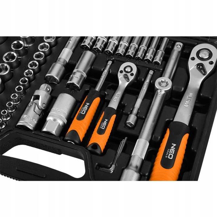 NOWY Zestaw KLUCZY NASADOWYCH Walizka 110e 1/2" 1/4" Torx Bity Satyna