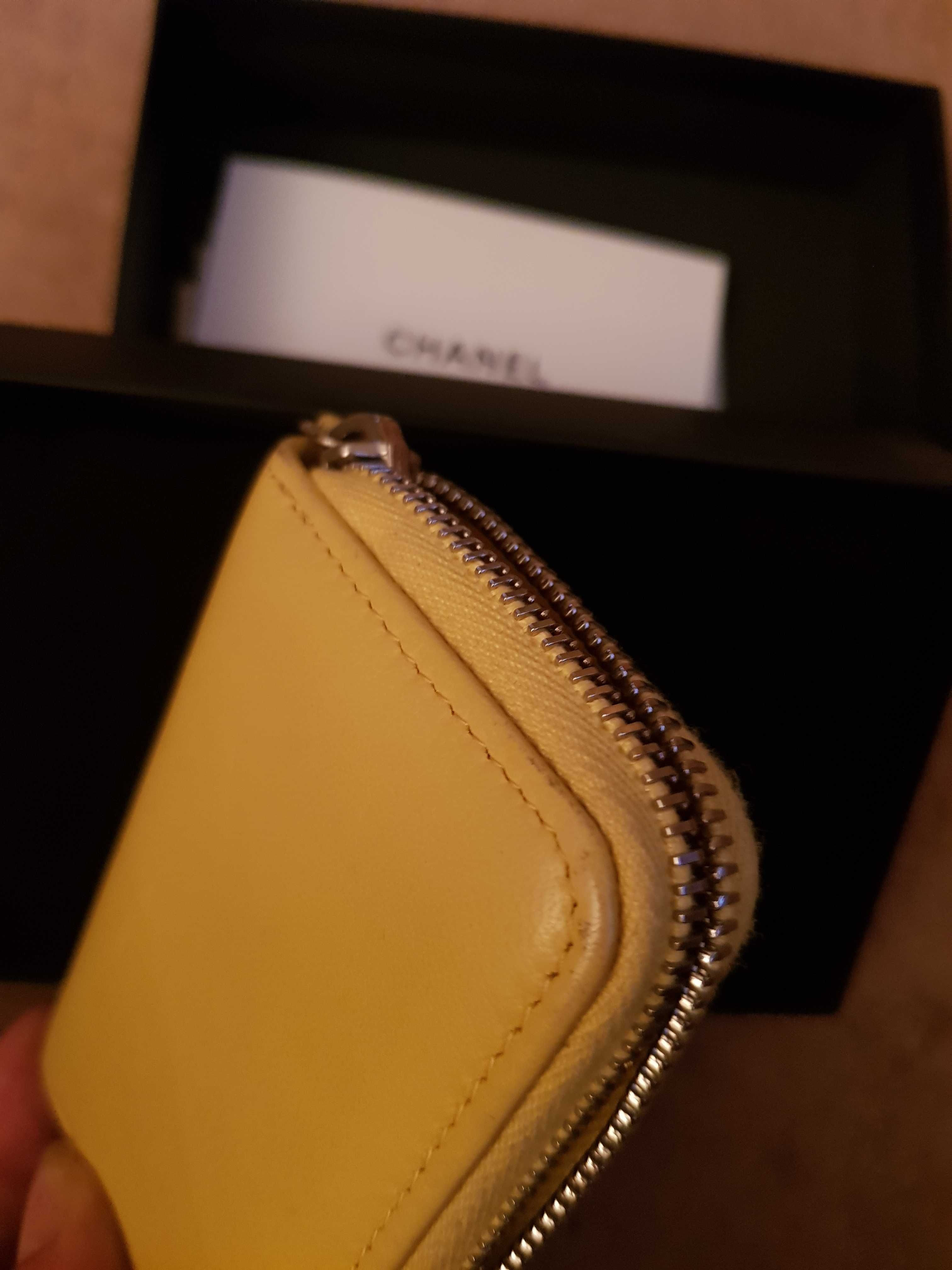Chanel mini wallet cardholder yellow