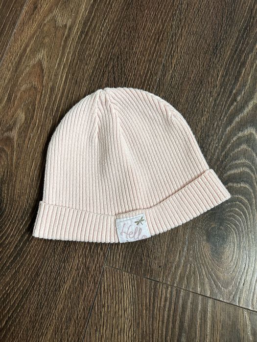 Zestaw dla dziewczynki chusta z falbanką, na napy czapka prążek 44-46