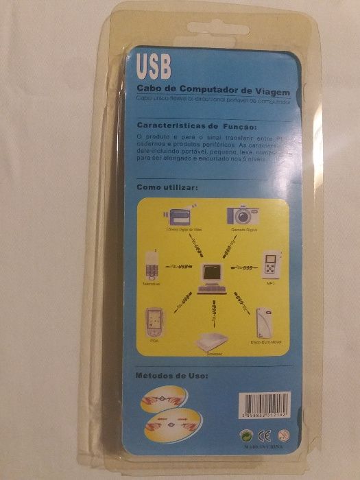 Cabo usb para viagem