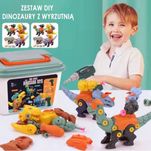Dinozaury z wyrzutnią, zestaw DIY, strzałki,
