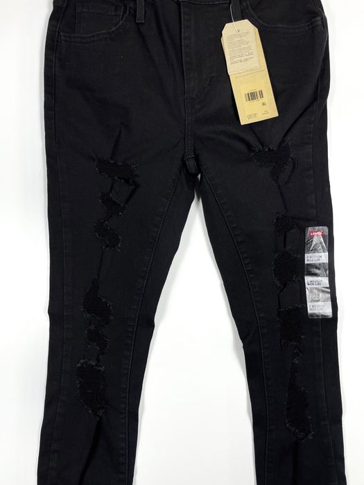 26 720 Levis левис черные рваные джинсы на высокой посадке джинси 721