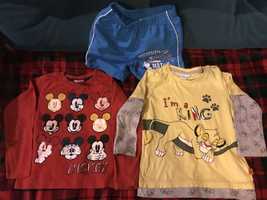 Dwie bluzki koszulki długi rękaw Myszka Minnie Disney King 98