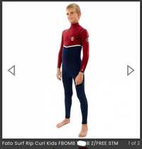 NOVO Wetsuit Rip Curl 4.3mm FlashBomb  12 anos / Fato de Surf / menino