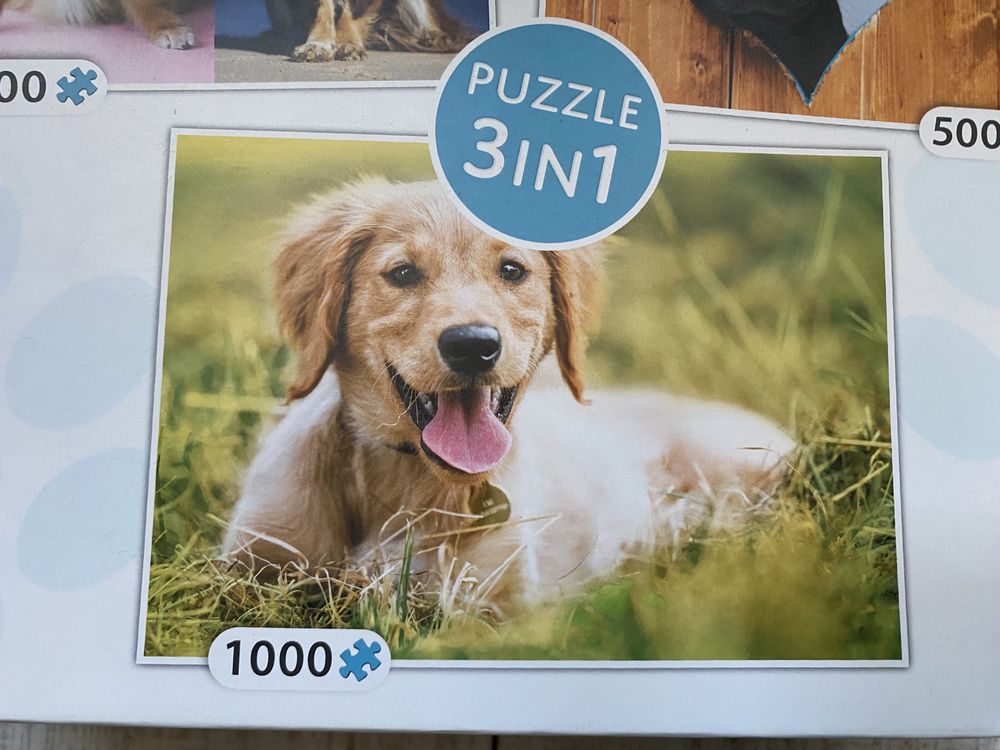 Puzzle 3 układanki w jednym pudełku szczeniaki Puppies Trefl