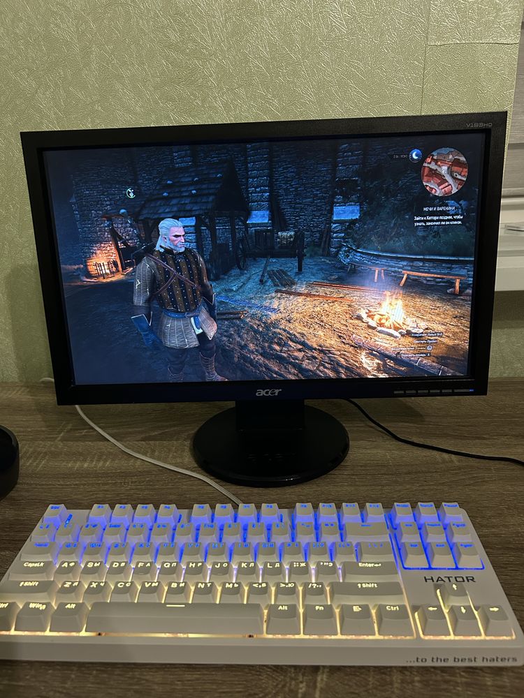 Монітор, Клавіатура HATOR, Миша A4Tech 7, Наушники HyperX Cloud