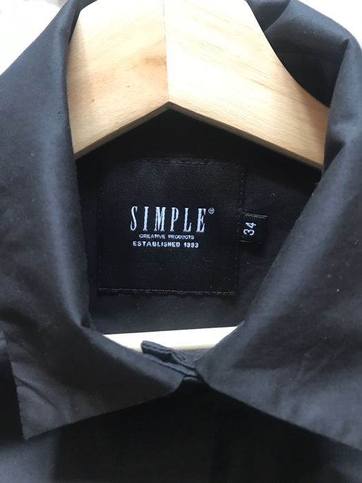 Simple sukienka koszulowa czarna 34/xs bawelna