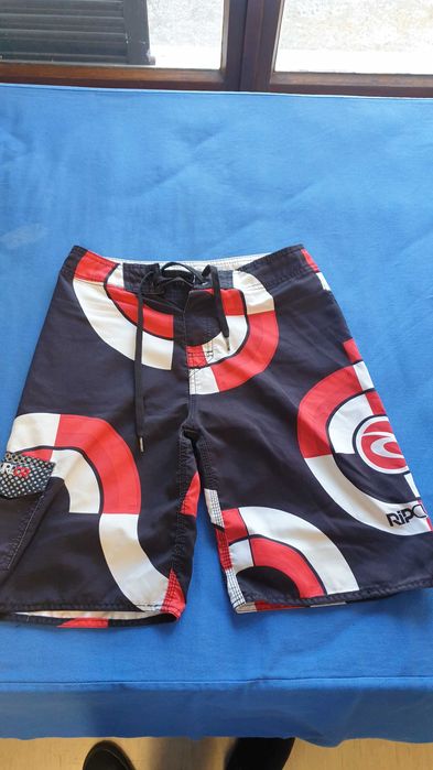 Calções / calção banho Rip Curl ORIGINAL, preto e vermelho tamanho 16