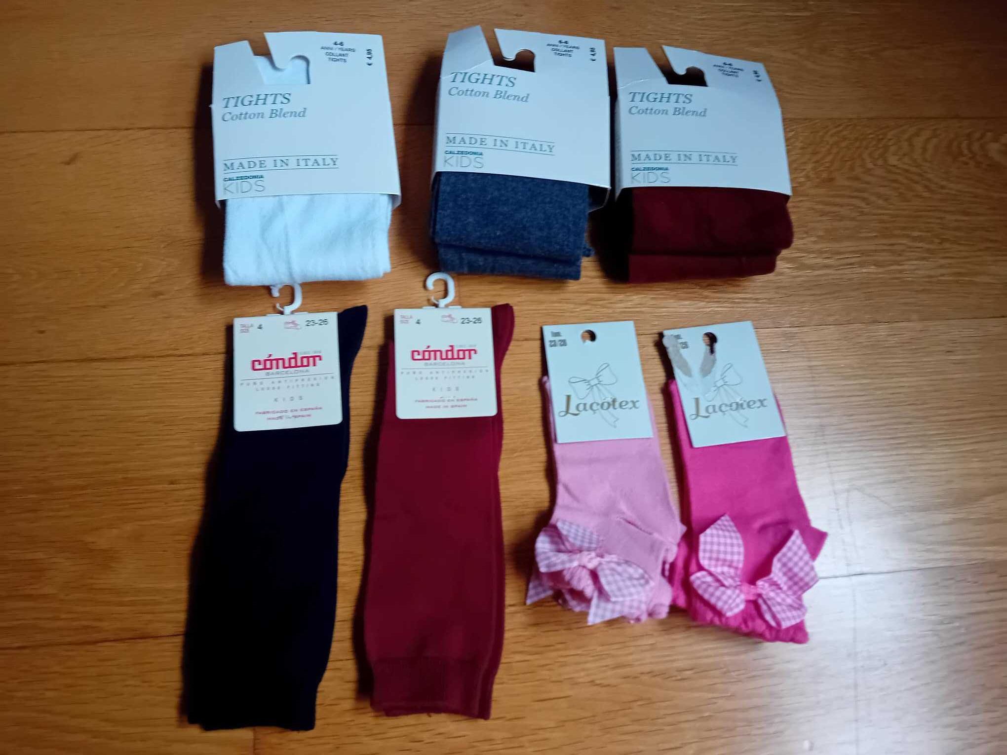 Collants (6/8 anos) e meias novas (tam. 23/26) . Criança