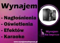 Wynajem nagłośnienia, oświetlenia, mikrofony, karaoke, dym, urodziny