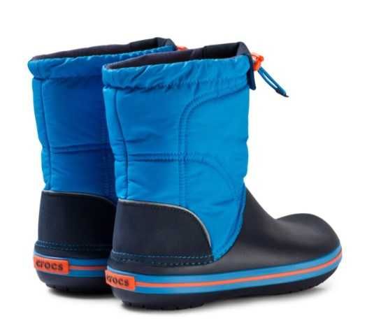 Крокс зимние сапоги детские Crocs Kids LodgePoint Boot синие