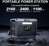 Nowa Stacja zasilania SOLARPLAY Q2501 LiFePO4 2160WH AC 2400W magazyn
