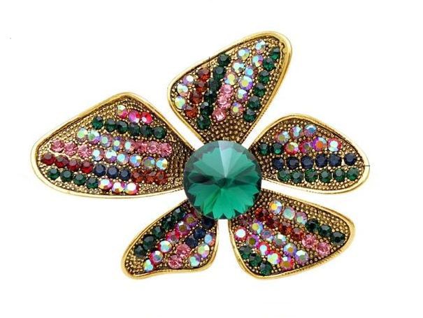 Broszka kwiat kolorowa elegancka brooch