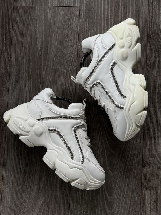 Eleganckie Buty luxury skórzane platform Buffalo Boots Vegan,