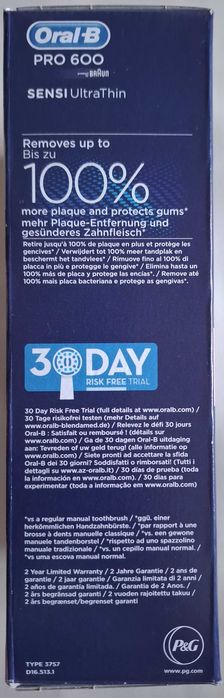 Escova de dentes elétrica nova Oral-B Pro 600 - SALDO