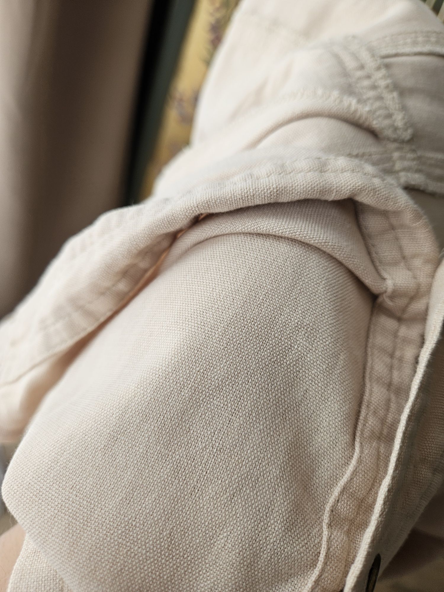 Kremowa Lniana damska Tunika/ Sukienka Plus Size XXL linen lato przewi
