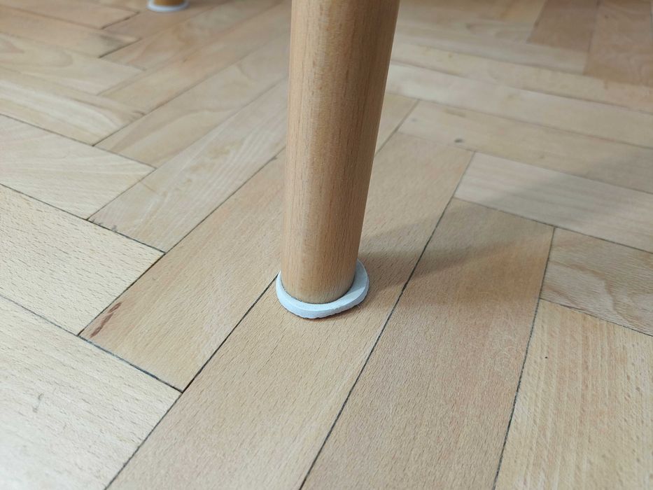 Drewniane biurko boho, konsola z szufladą w stylu skandynawskim