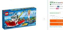 duży zestaw klocków LEGO dla chłopca Łódź strażacka nr 60109