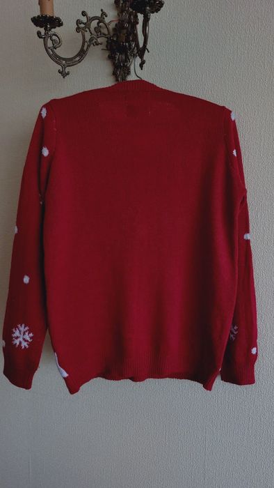 Sweter świąteczny Boże Narodzenie czerwony pingwin M 38 F&F