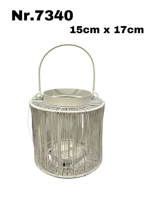 Metalowy lampion biały nr.7340