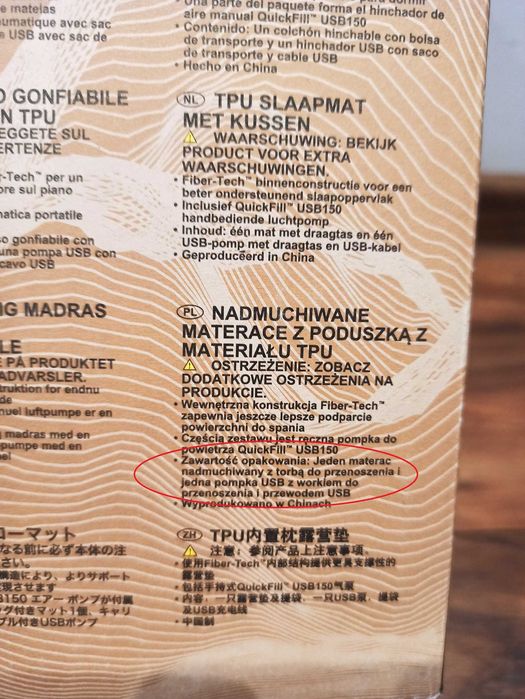 Intex 64011 Materac Dmuchany +pompka Turystyczny Kempingowy pod namiot