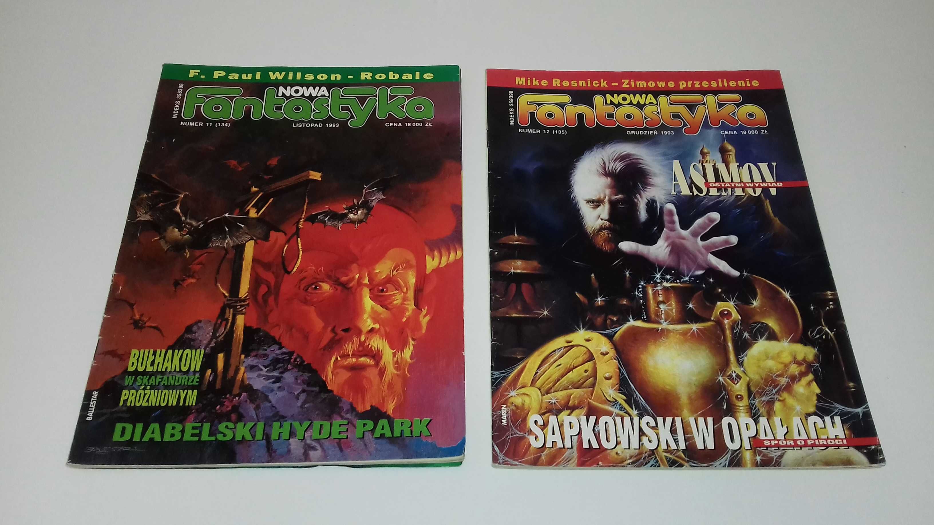 Czasopismo „Nowa Fantastyka”, nr 11 i 12 z 1993, do sprzedania