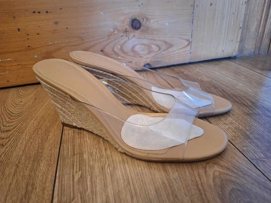 MANGO sandały klapki roz 38 cieliste przeźroczyste