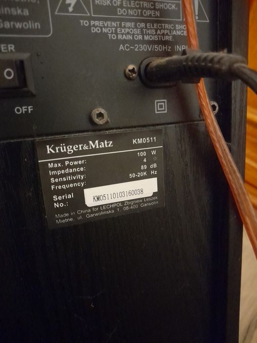 Kolumny wieża Kruger Matz bluetooth USB  stan bardzodobry