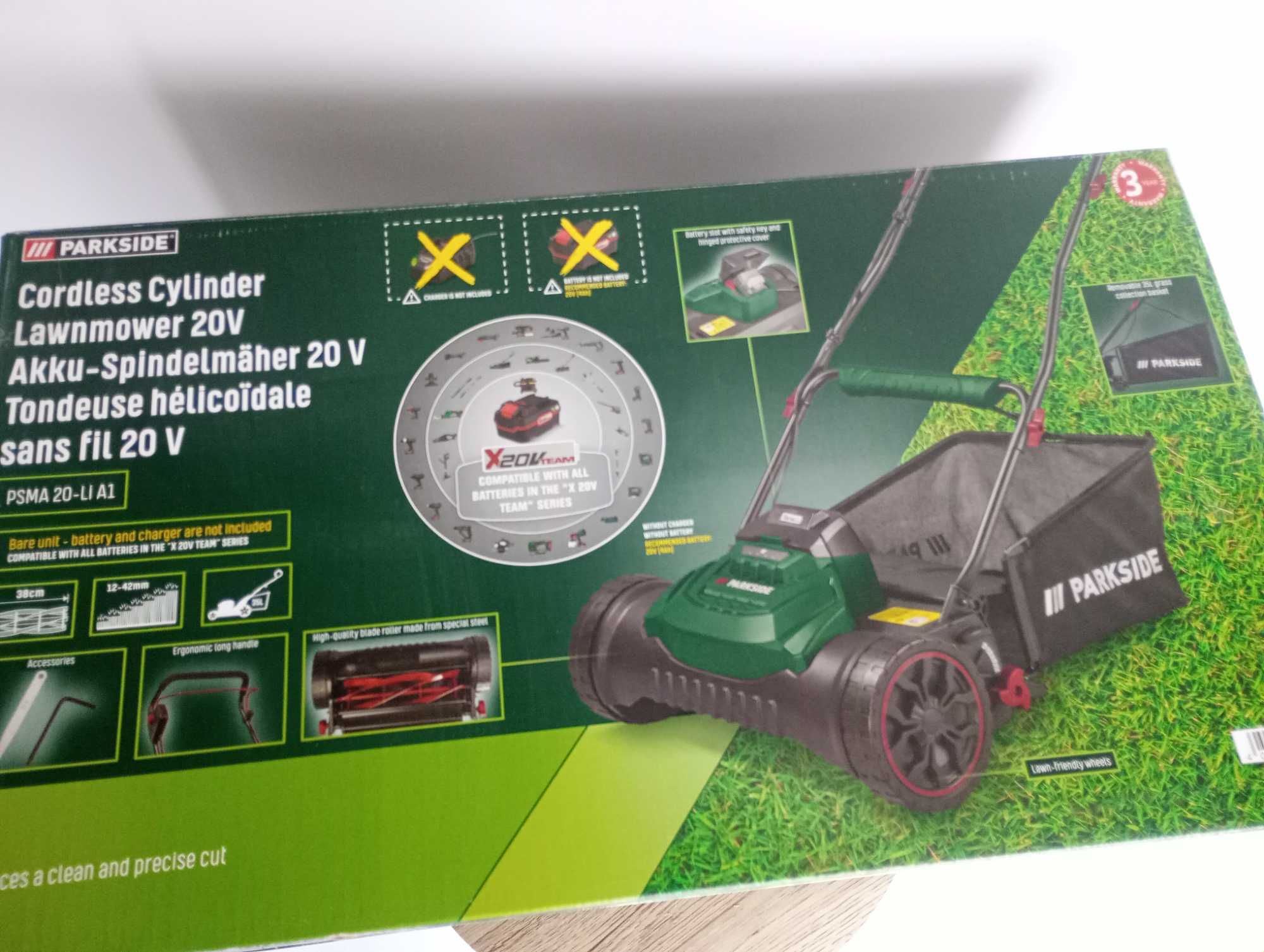 Akumulatorowa kosiarka bębnowa PARKSIDE 20 V PSMA 20-Li A1 Test