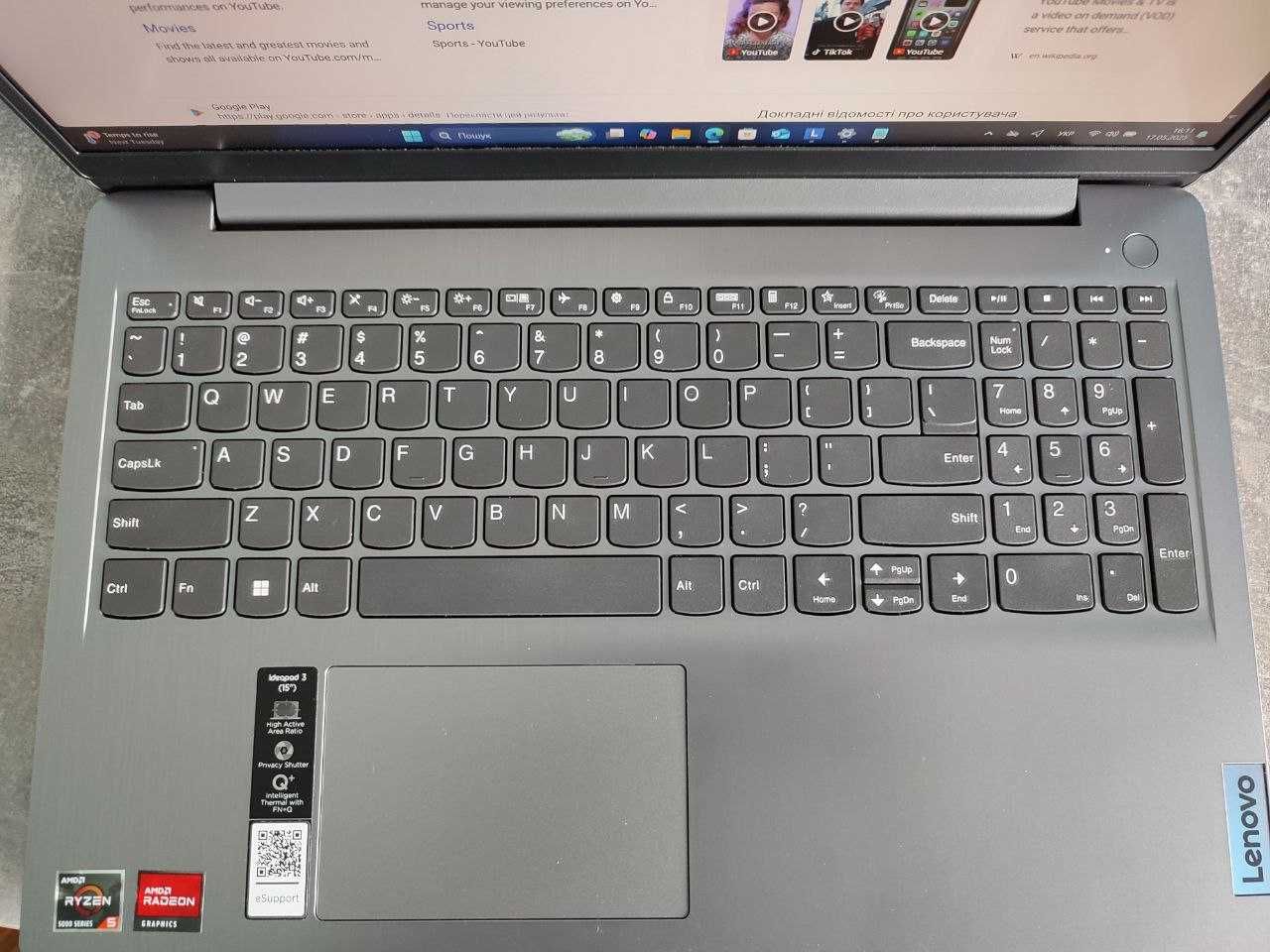 IdeaPad 3 15ALC6, Діагональ 15.6, Оперативки 16GB, SSD 500GB