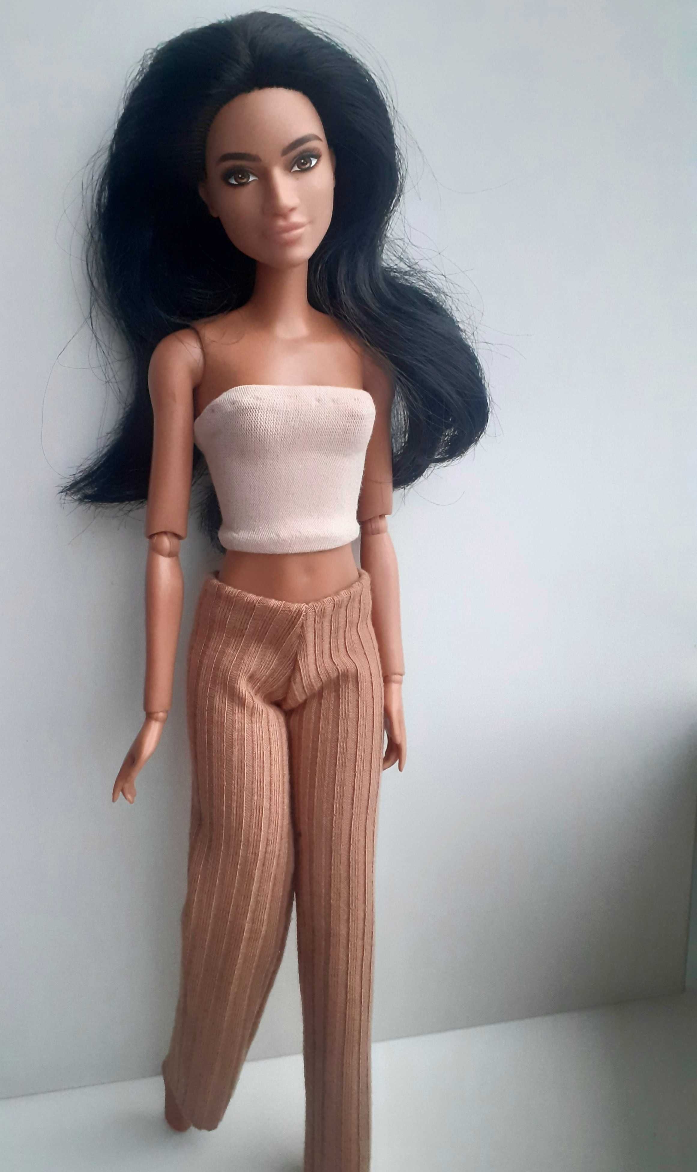 ubranko dla lalki barbie - top + spodnie cynamonowe