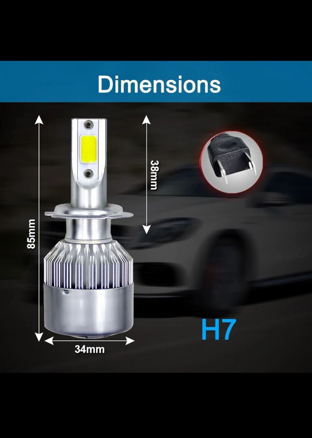 Kit 2 Lâmpadas LED H7 testadas (Portes incluídos)