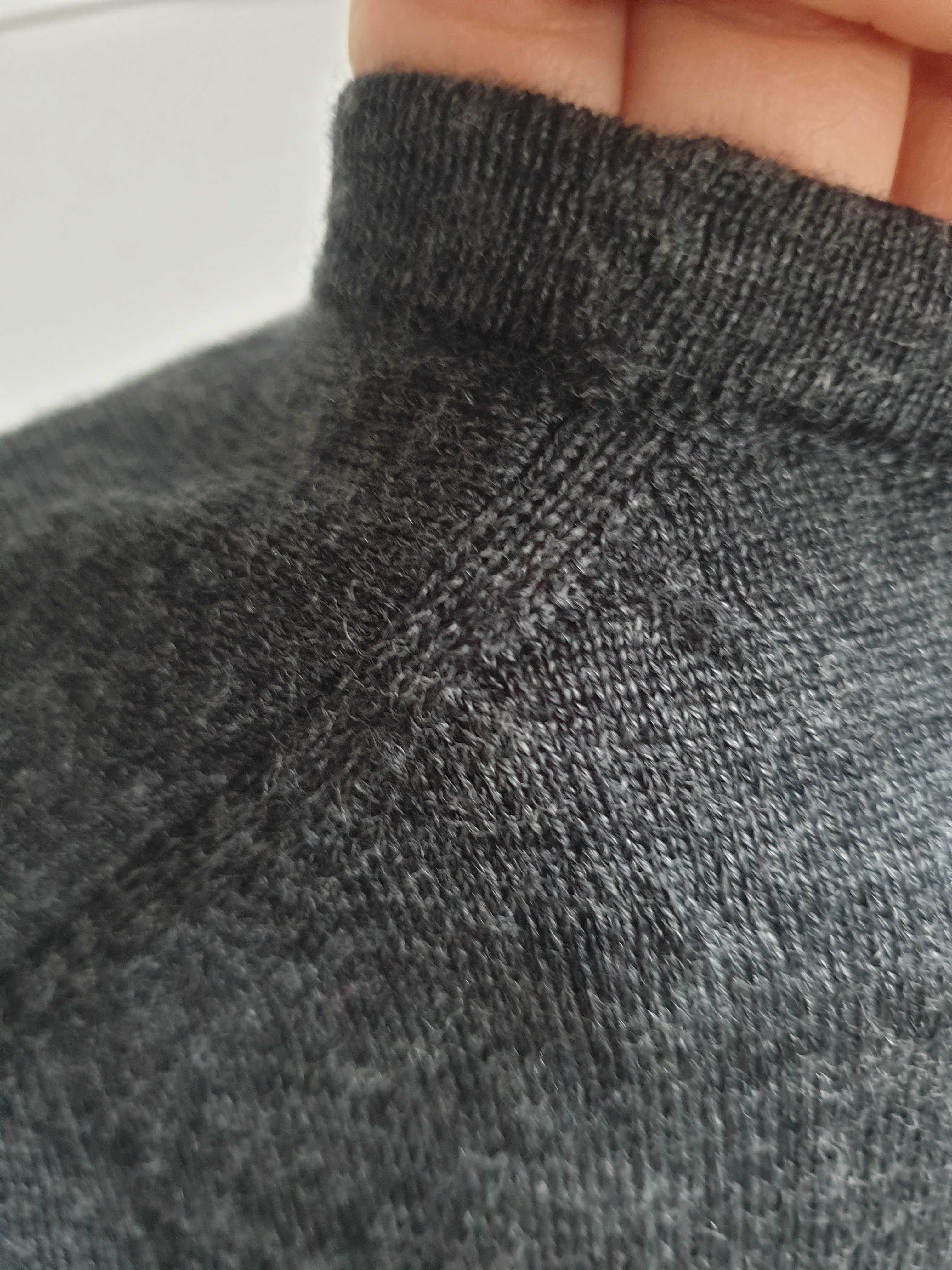 Szary sweter Linea 100% wełna merino męski bielizna termiczna