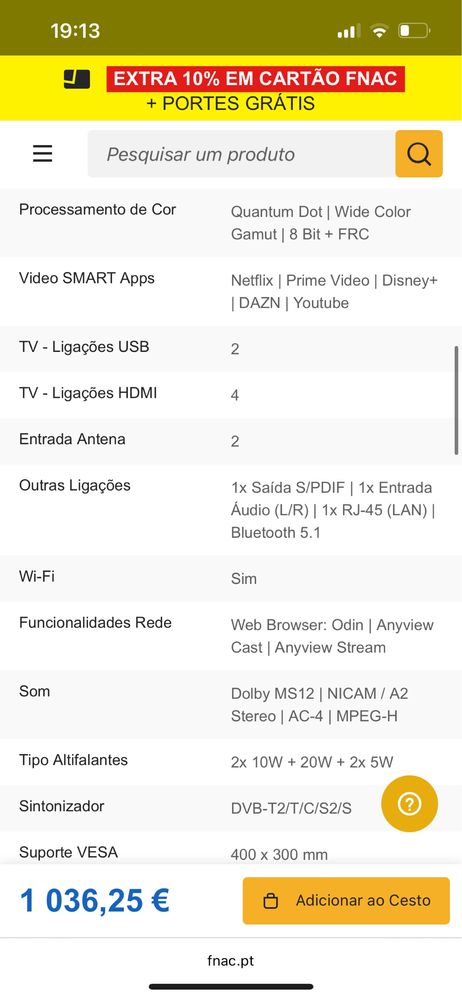 Smart TV Hisense 55" Mini LED UHD 4K 55U8KQ - 140cm