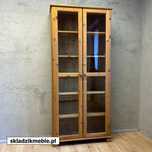 230325 Prosta witryna sosnowa przeszklona biblioteczka
