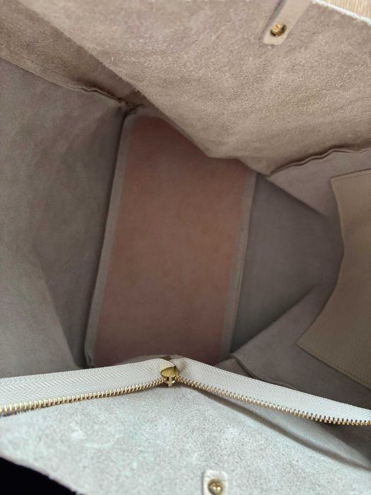 Torebka Damska 2w1 - Kremowa - Skóra Naturalna