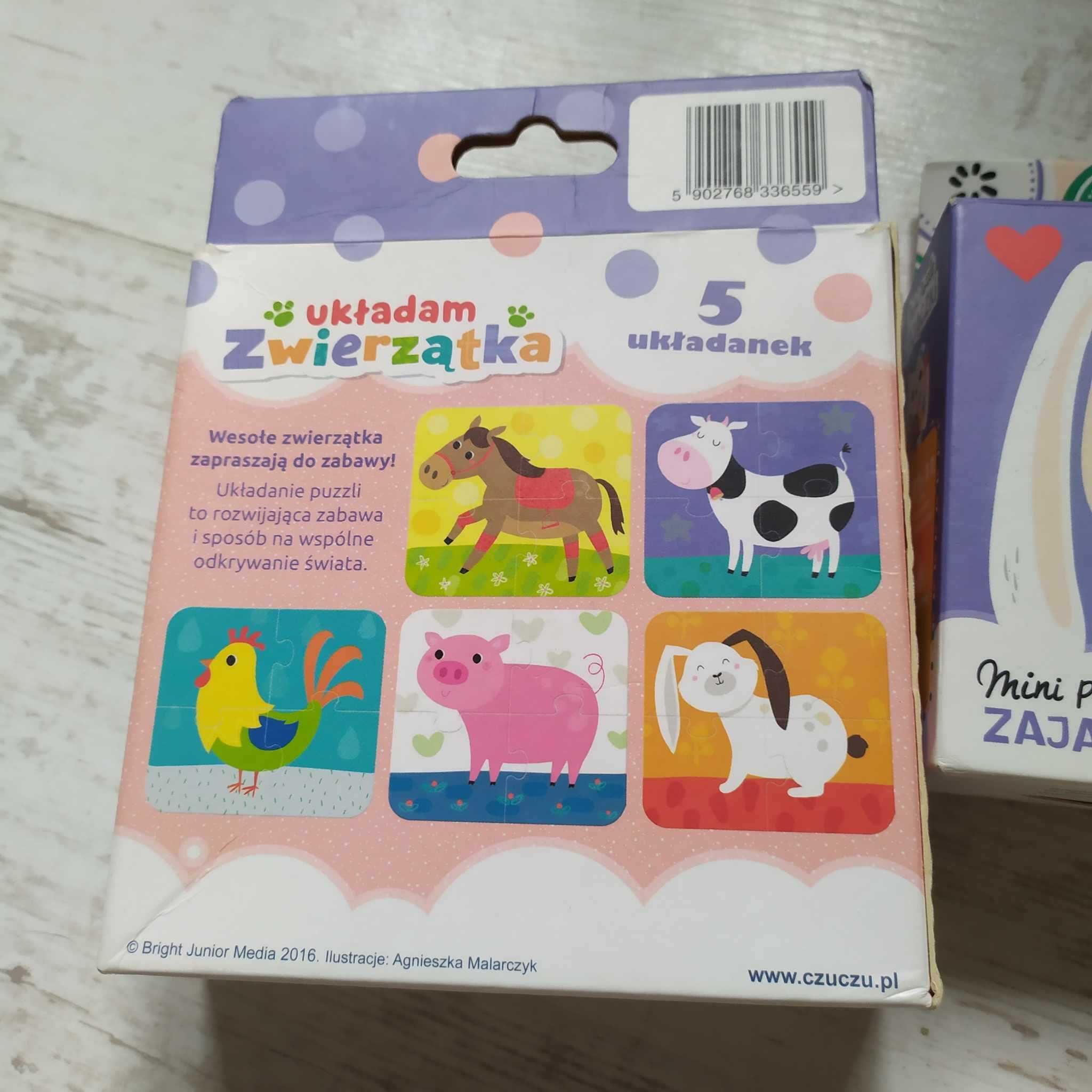 Zestaw puzzli i układanek od roku do trzech lat plus trefl czuczu