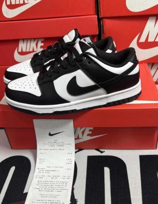 nike dunk biack low whute panda 36