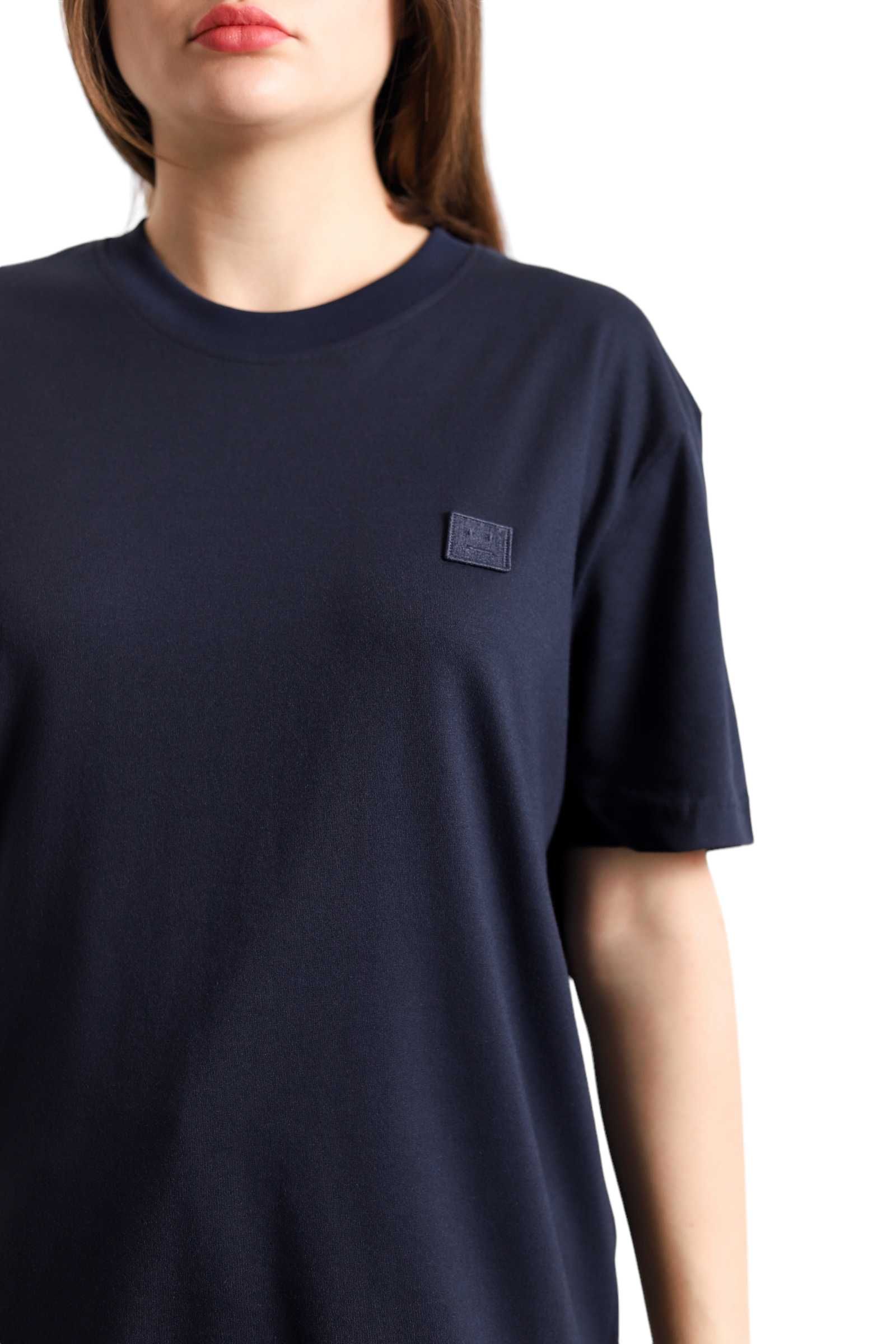 Футболка Acne Studios T-Shirt With Ellison Face Patch Navy