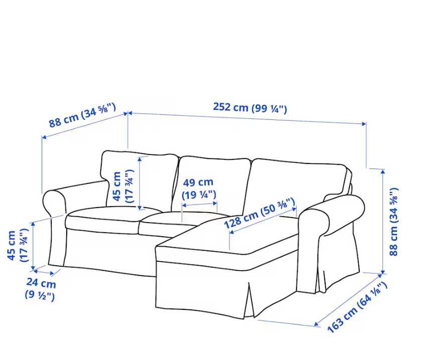 EKTORP Sofa 3-osobowa z szezlongiem-jasnobeżowa