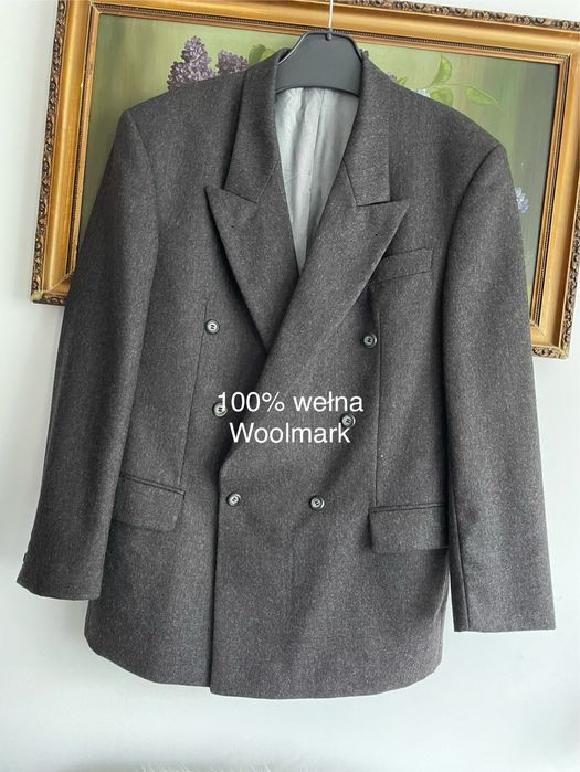 Twedowa marynarka męska dwurzedowa  L/ XL , 100% wełna Woolmark