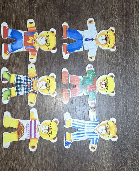 Дерев'яний конструктор пазл - одягни ведмедика