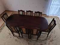 Stół rozkładany 90 x 200-240 cm + 8 krzeseł