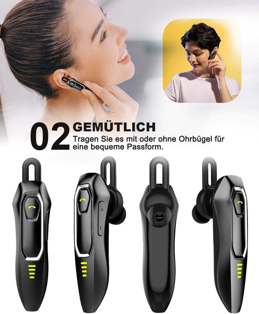 Micool Zestaw słuchawkowy Bluetooth do telefonu komórkowego V5.0