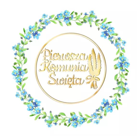 Karnet KW Komunia Niezapominajki Lakier 3D. Henry